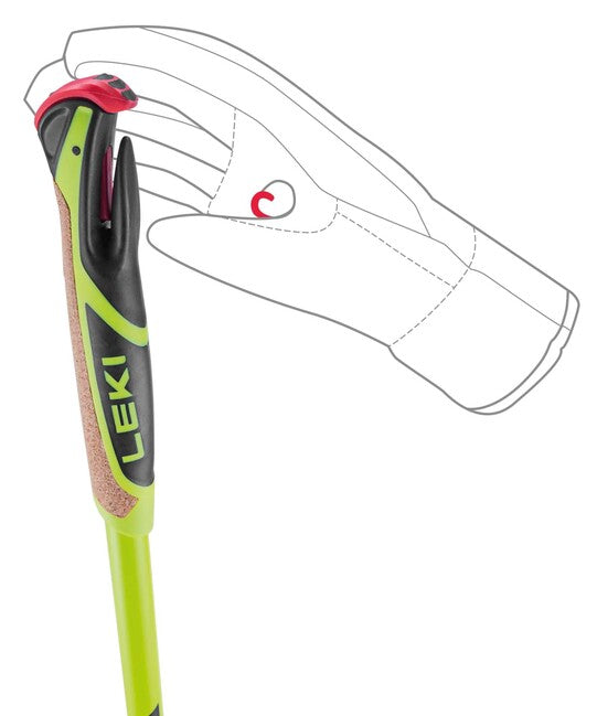 LEKI CC 450 μπατόν σκι δρόμου, κίτρινο νέον/μαύρο-λευκό
