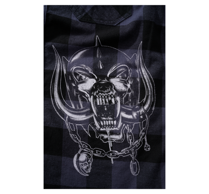 Brandit Motörhead Check Πουκάμισο με Μακριά Μανίκια, Μαύρο-Γκρι