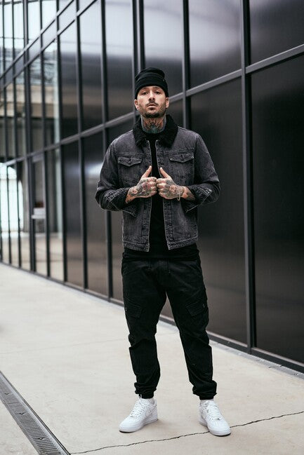 Brandit Sherpa denim jakna s krznom, modra