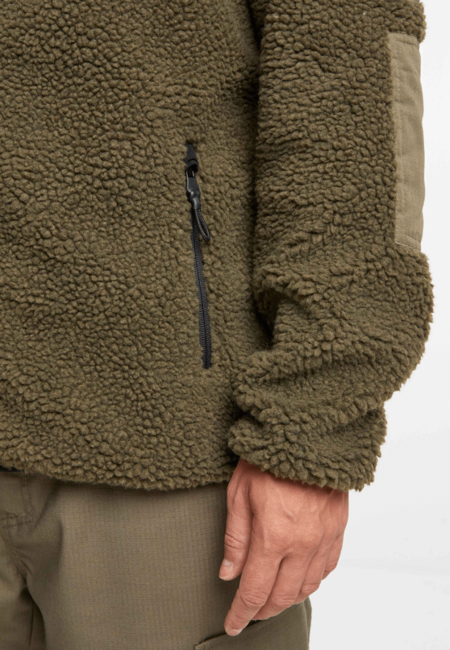 Brandit Ramble Μπουφάν Fleece ανδρικό Teddyfleece, λαδί