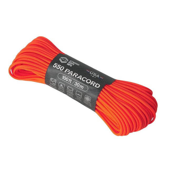 Paracord 550 (100 πόδια), νέον πορτοκαλί