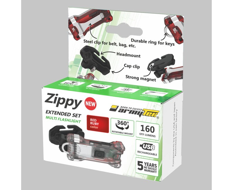 ArmyTek Zippy ES Led Σετ Φακού και Μπρελόκ, κόκκινο