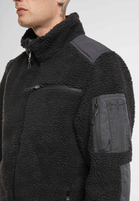 Brandit Ramble Μπουφάν Fleece Ανδρικό Teddyfleece, Μαύρο