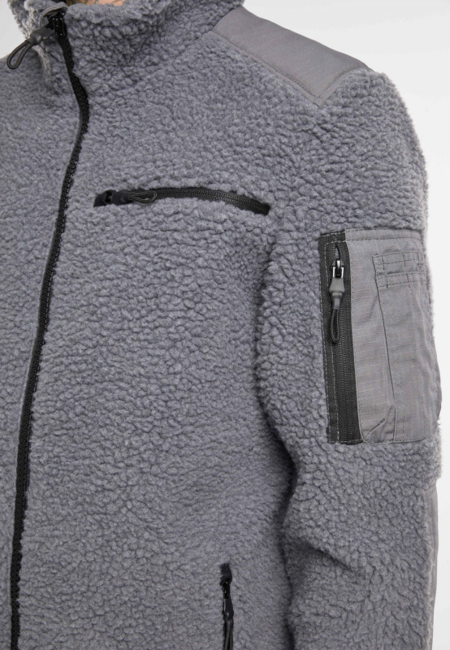 Brandit Ramble Μπουφάν Fleece Ανδρικό Teddyfleece, Ανθρακίτης