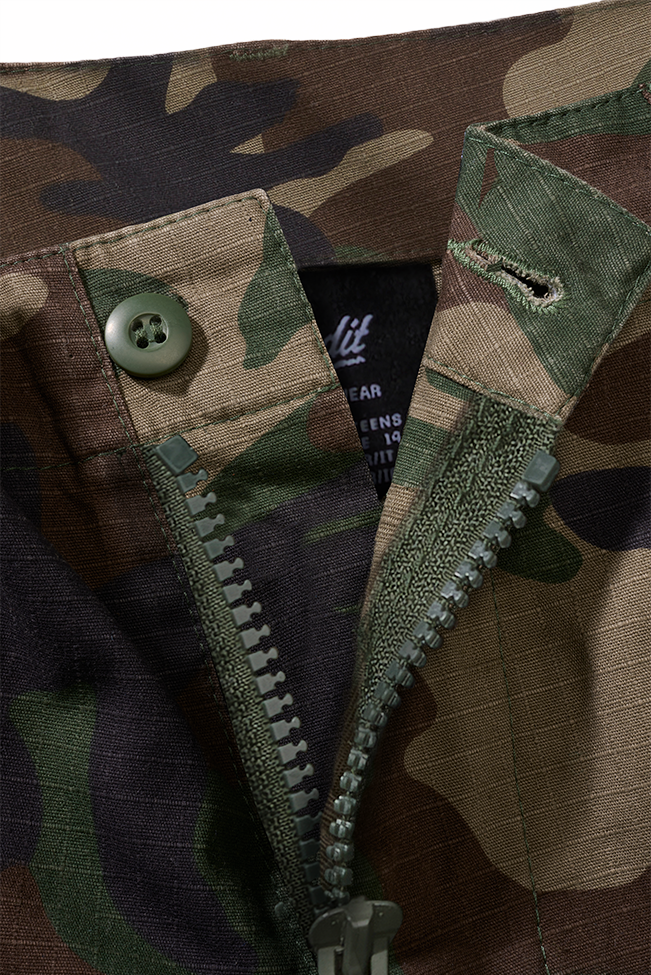Brandit BDU Ripstop detské kraťasy, woodland
