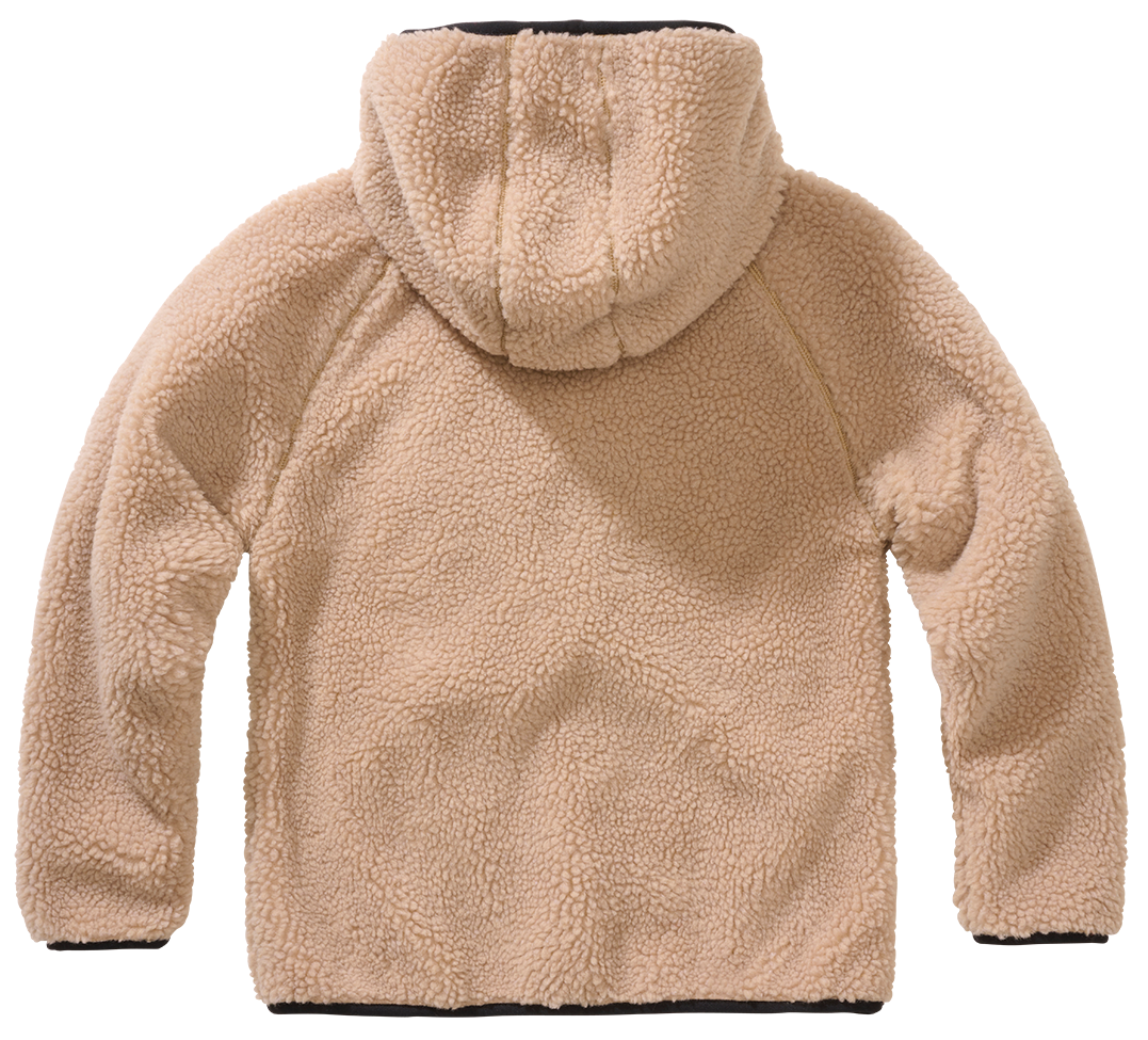 Brandit Teddyfleece detská bunda s kapucňou, camel
