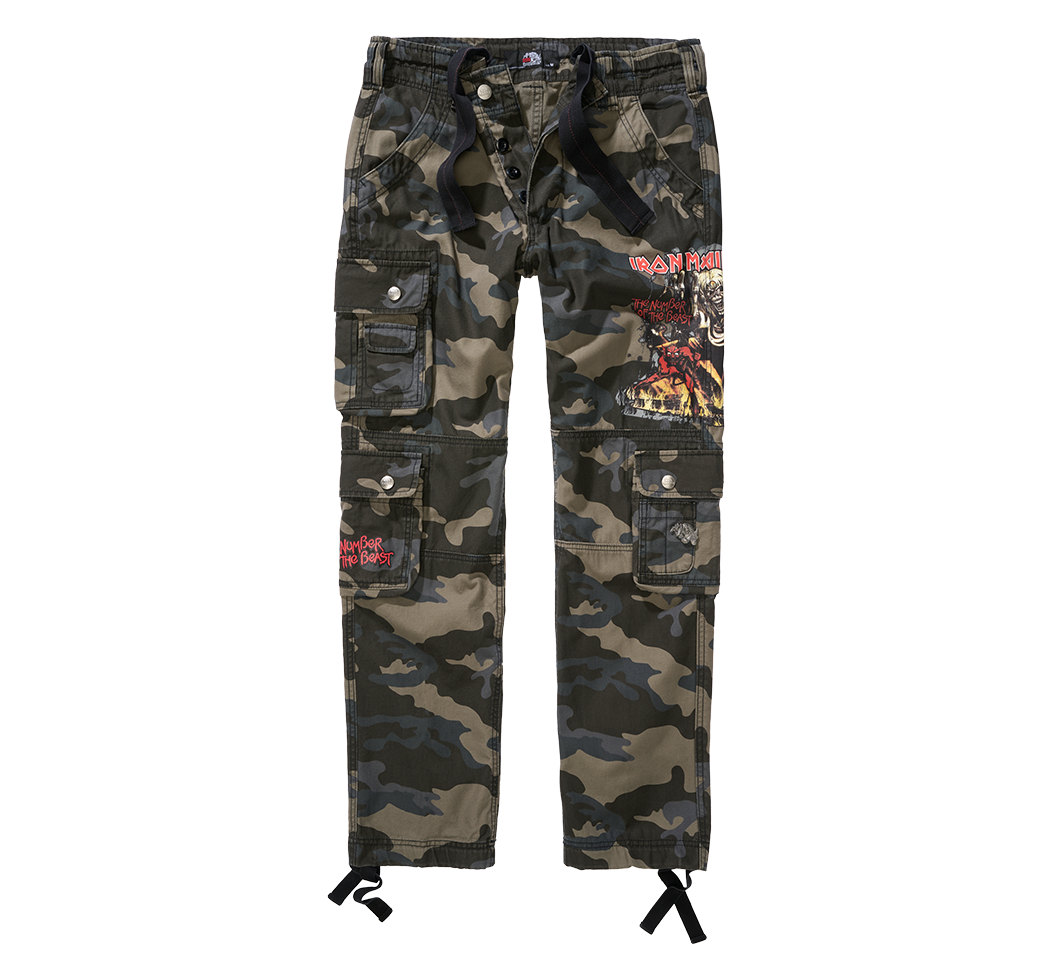 Brandit Iron Maiden Pure Slim nohavice darkcamo, dark camo