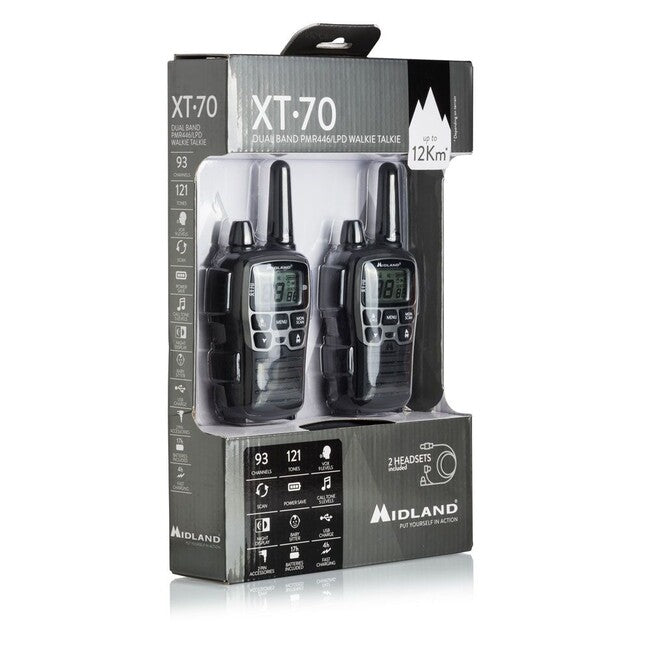Midland PMR XT70 Ασύρματος Πομπός-Δέκτης - 2 τεμάχια