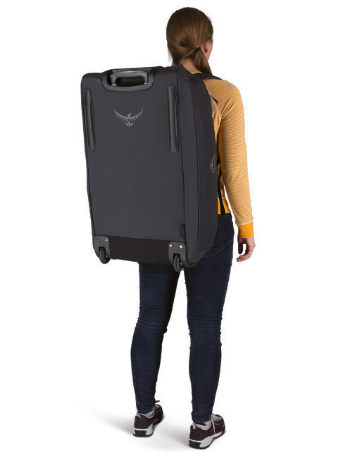 OSPREY DAYLITE WHLD DUFFEL τσάντα ταξιδίου με ρόδες 85, μαύρη