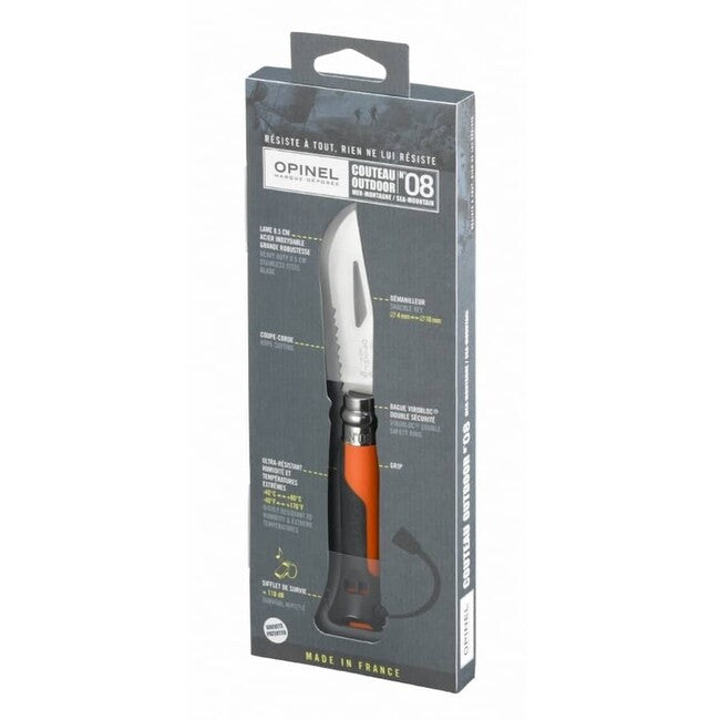 Opinel VRI N°08 Αναδιπλούμενο Μαχαίρι Inox Outdoor, πορτοκαλί