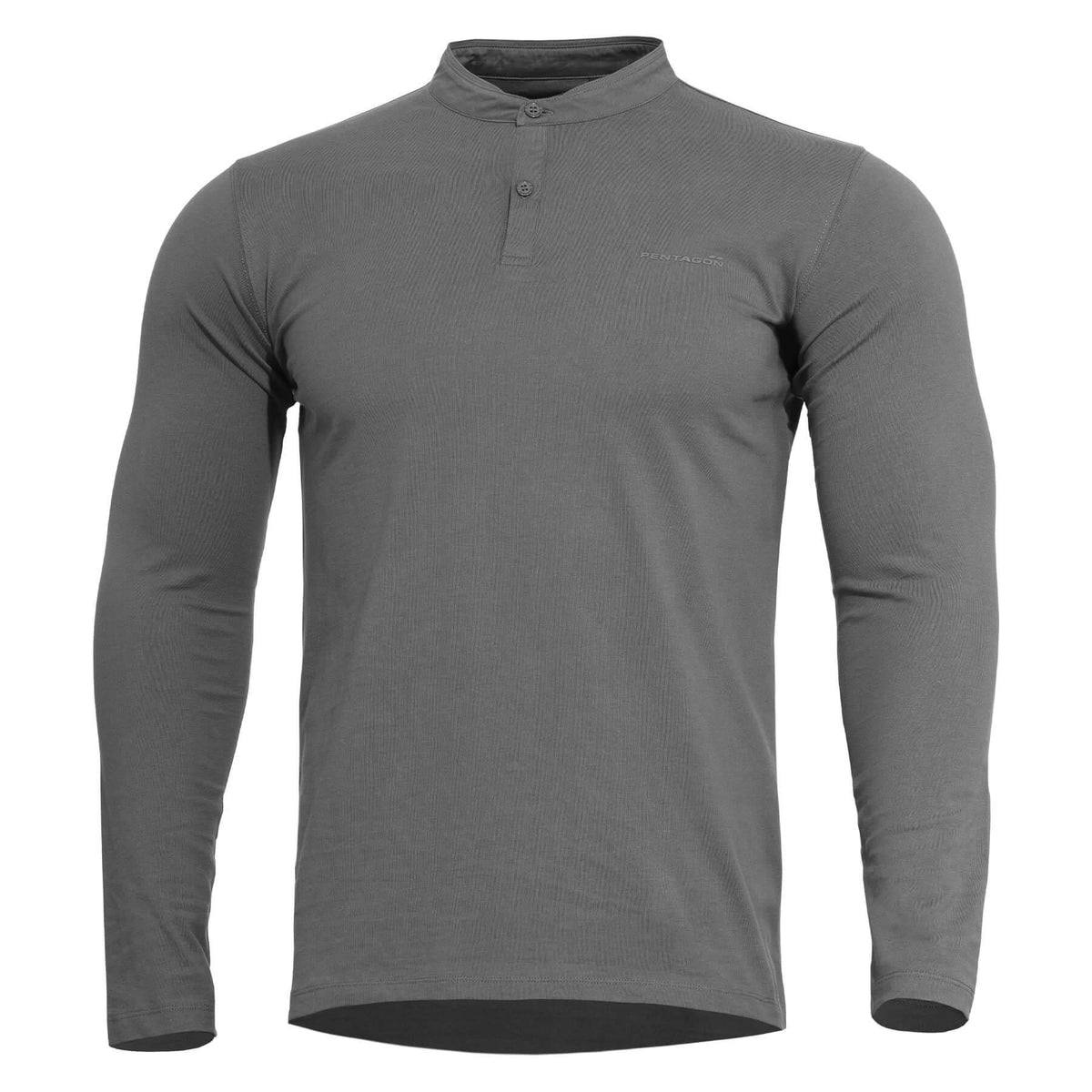 Pentagon Romeo Henley 2.0 Μπλουζάκι με Μακρύ Μανίκι, Γκρι