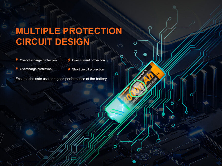 Fenix Μπαταρία Επαναφορτιζόμενη 18650 4000 mAh (Li-Ion)
