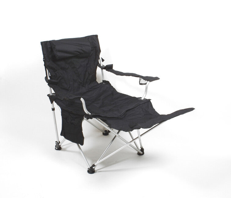 BasicNature Luxus Πτυσσόμενη Καρέκλα Camping, Μαύρο
