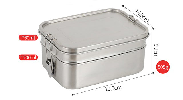 Origin Outdoors Deluxe Double Box Θερμικό Κουτί Δείπνου Ανοξείδωτο Ατσάλι, 1,9 l