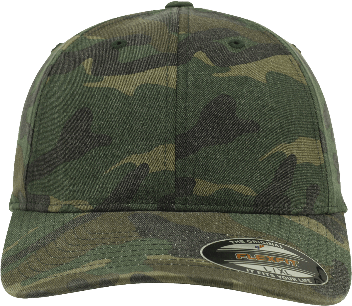 Brandit Flexfit Garment Camo šiltovka s vypraným efektom, woodland