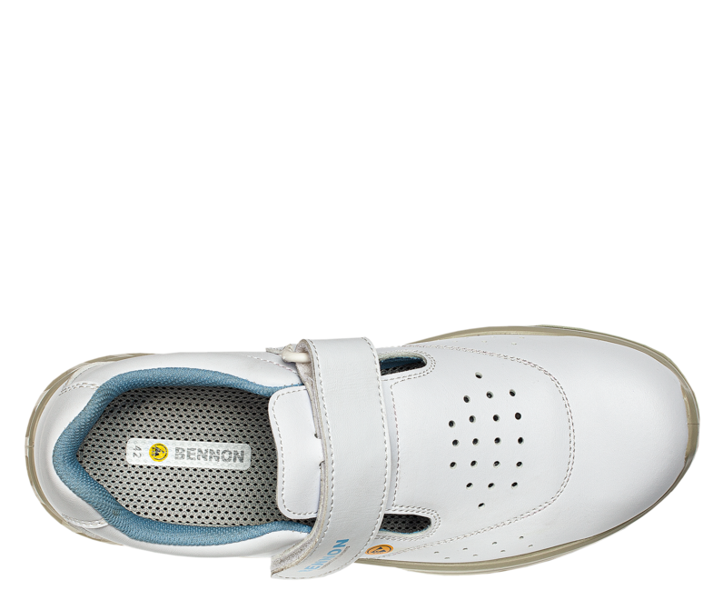 BENNON WHITE S1 ESD δερμάτινα σανδάλια εργασίας