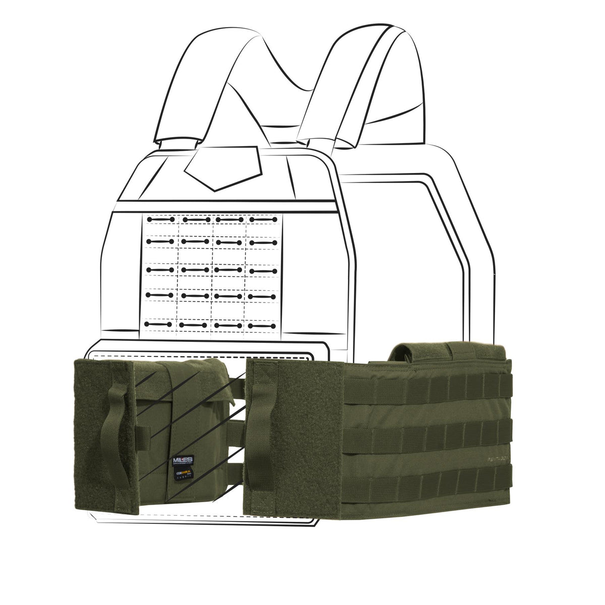 Pentagon Ζώνη Μάχης Modular για Γιλέκο, Λαδί