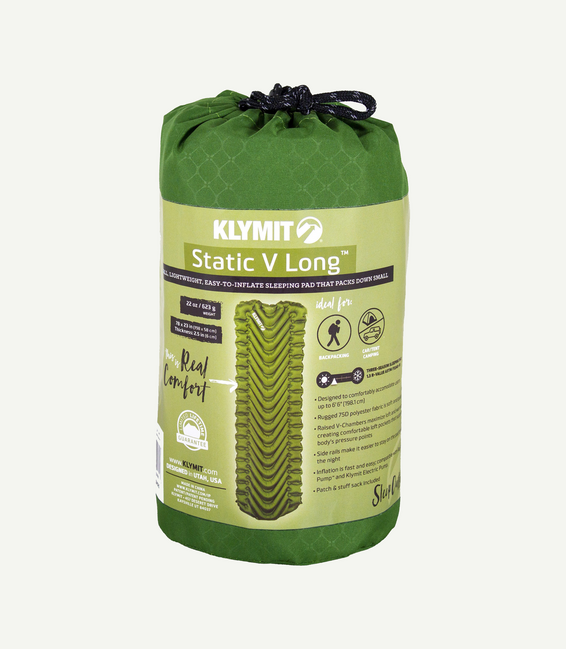 Klymit Static V Long Χαλάκι Ύπνου, Πράσινο