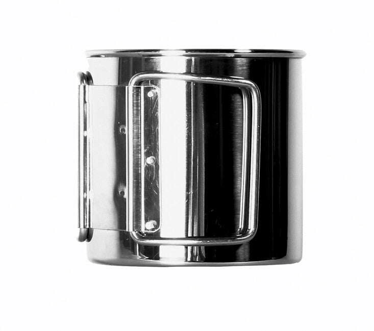 BasicNature Space Safer Mini Κούπα Ανοξείδωτου Χάλυβα με Αναδιπλούμενη Λαβή 0,35 l