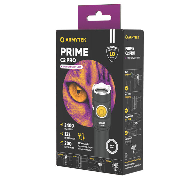 ArmyTek Prime C2 Pro LED Φακός Τσέπης Επαναφορτιζόμενος 2400 lm 68 g