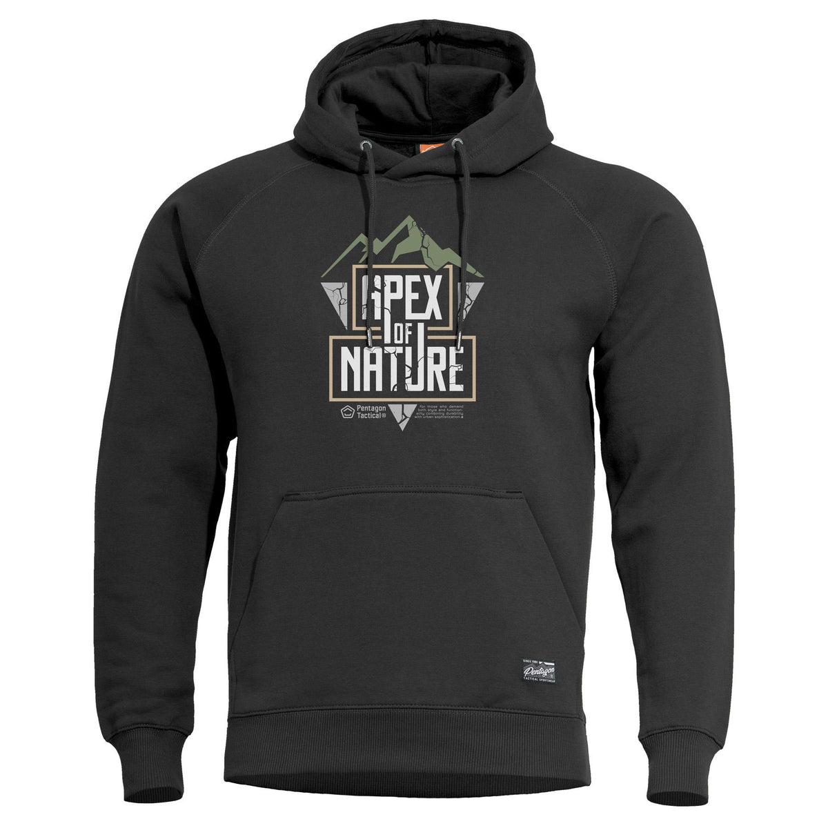 Pentagon Apex Of Nature men's hoodie, black
