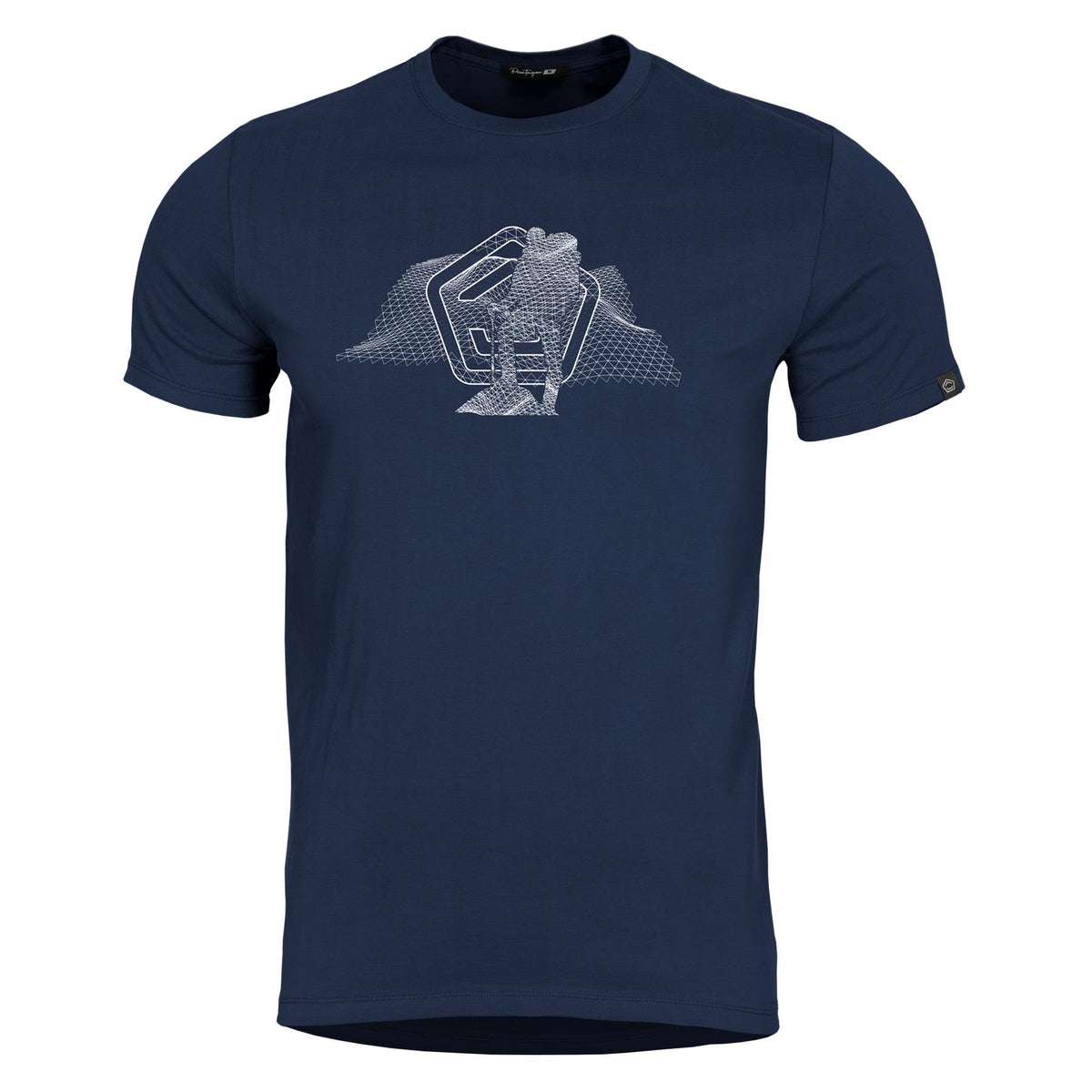 Pentagon Wireframe men's short-sleeve t-shirt, midnight blue
