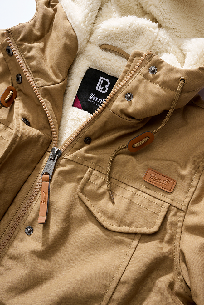 Brandit Marsh Lake dámska parka zimná bunda s kapucňou, Khaki