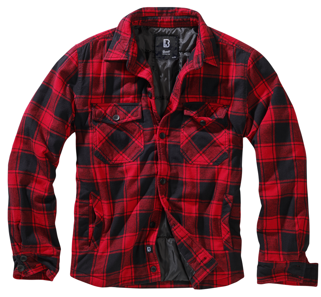 Brandit Lumberjacket bunda, červeno čierna