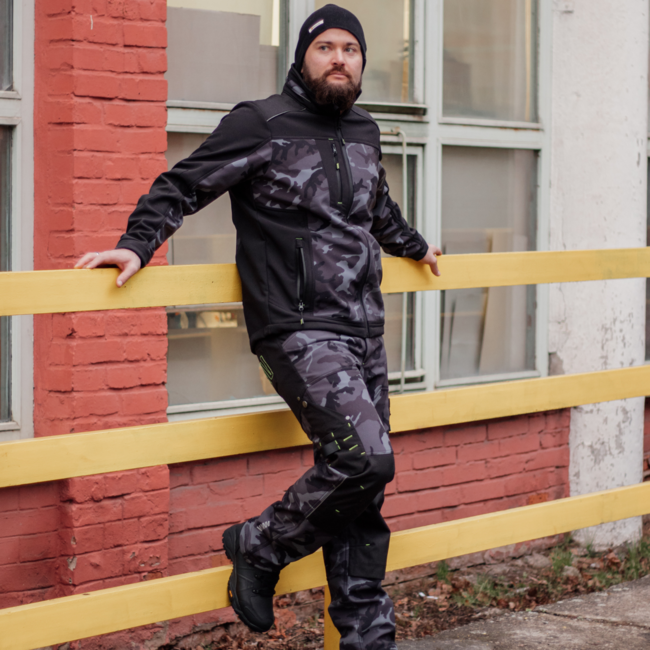 BENNON CAMOS Παντελόνι Softshell, Μαύρο/Γκρι