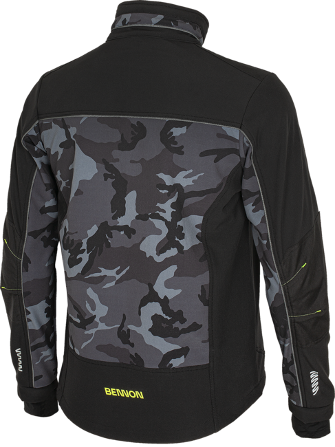 BENNON CAMOS Μπουφάν Softshell, Μαύρο/Γκρι