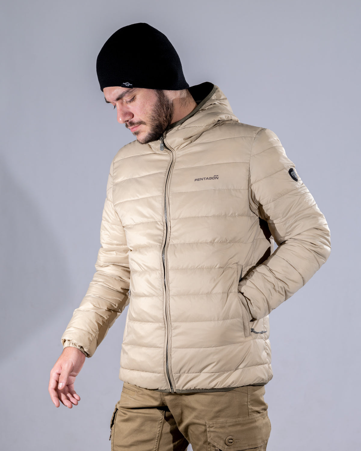 Pentagon Aurora 2.0 men's jacket with hood, khaki