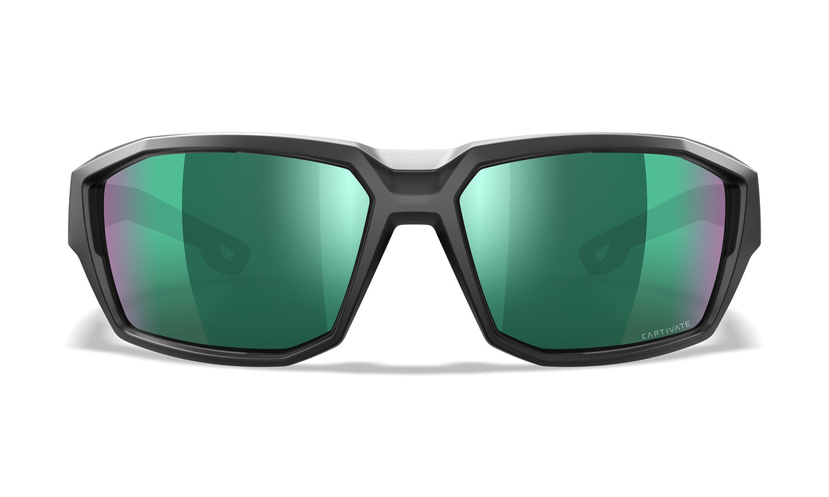 Wiley X Alpine balistické slnečné okuliare, Matte Translucent Black / CAPTIVATE Polarized Green Mirror