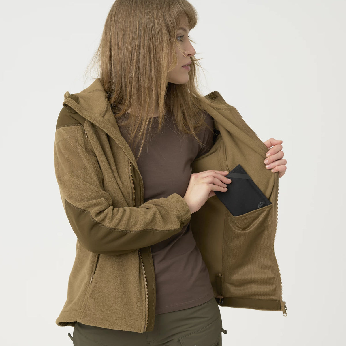 Helikon-Tex CUMULUS mikina dámska Heavy Fleece, Coyote – detail 8