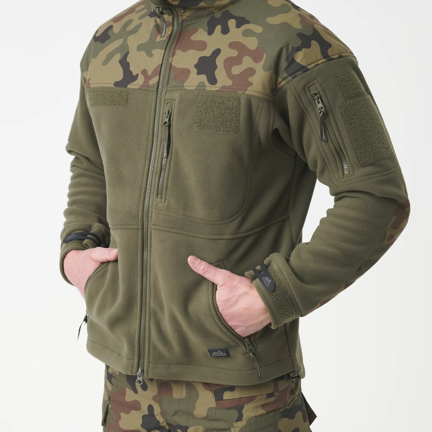 Helikon-Tex Infantry flisová bunda, čierna woodland, 330g/m2 – detail 3