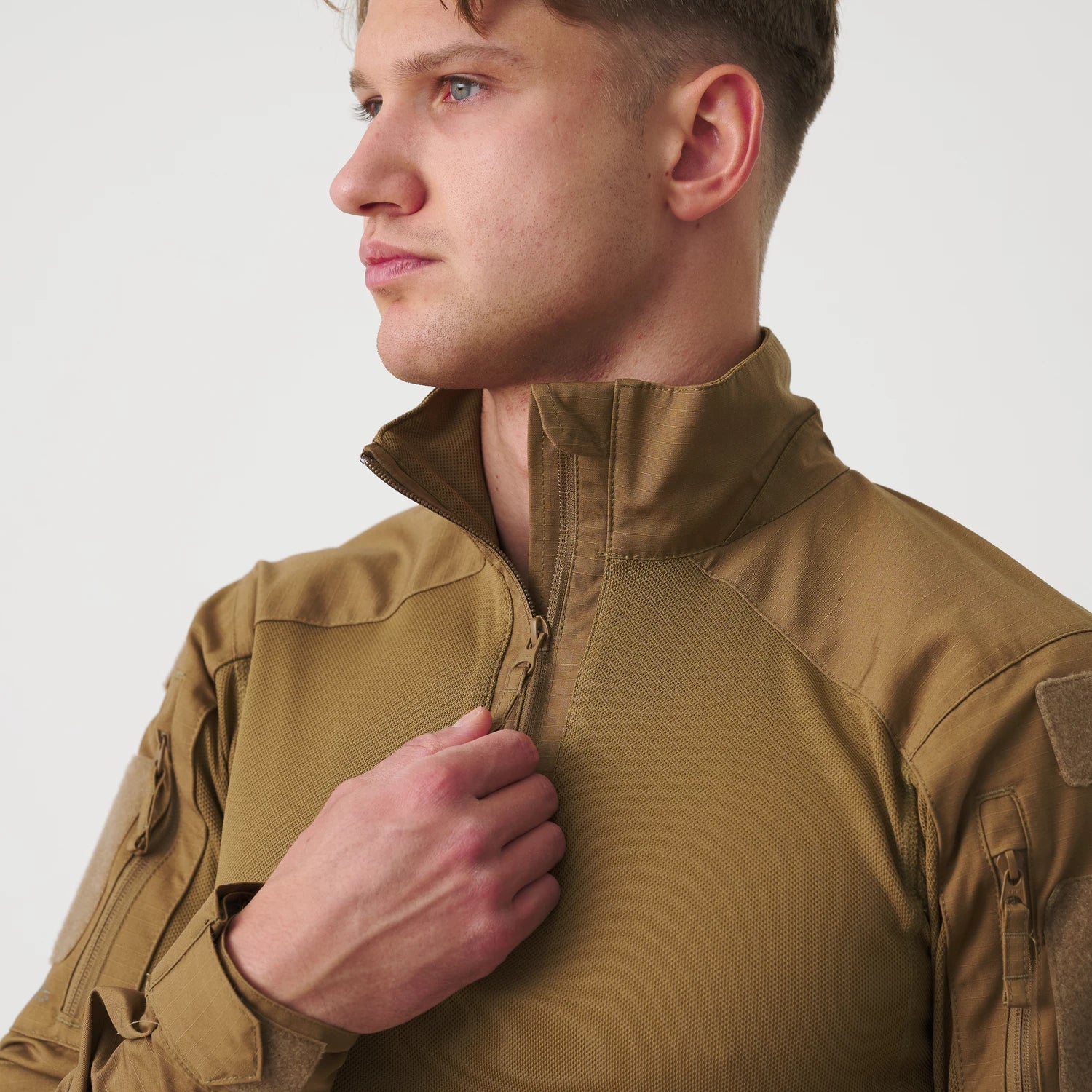 Helikon-Tex MCDU Combat tričko NyCo Ripstop, PL Woodland – detail 2