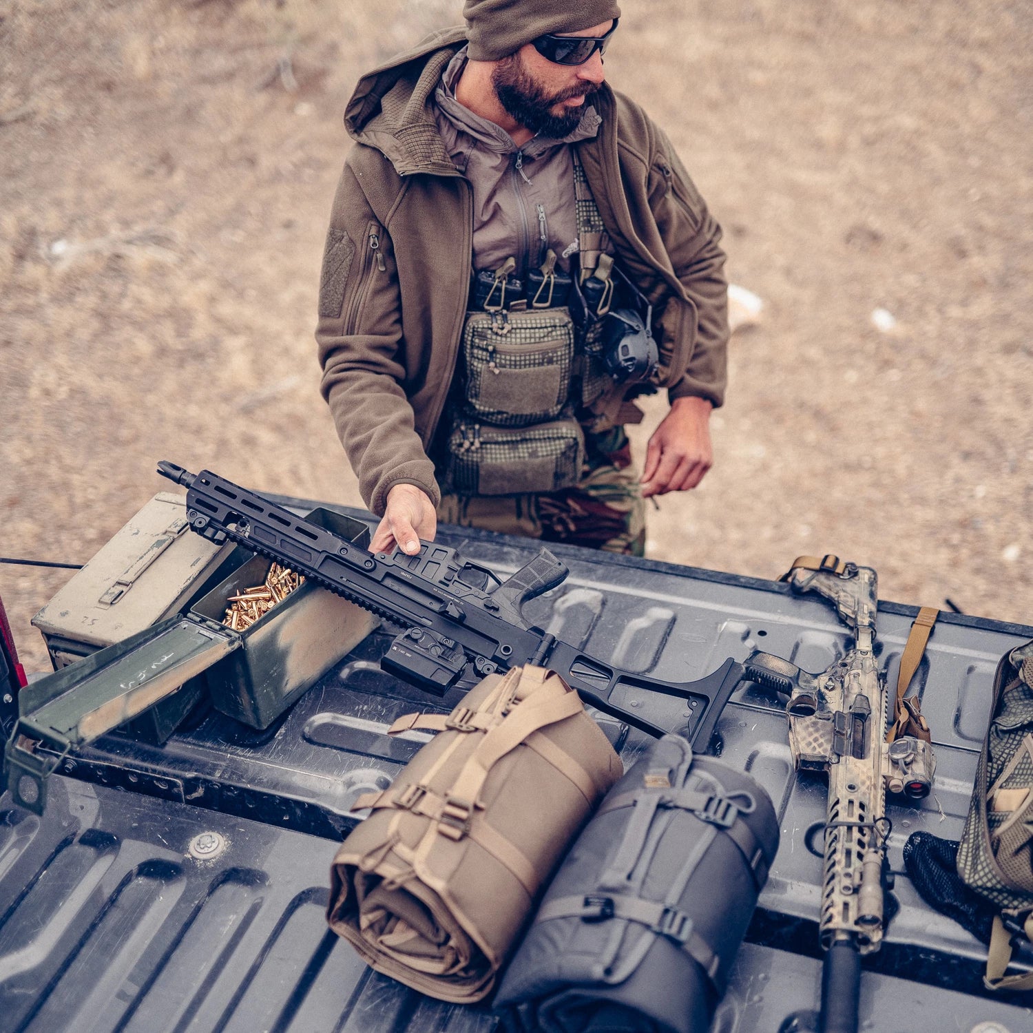 Helikon-Tex Patriot Mk 2 bunda Hybridný fleece, čierna – v použití 1