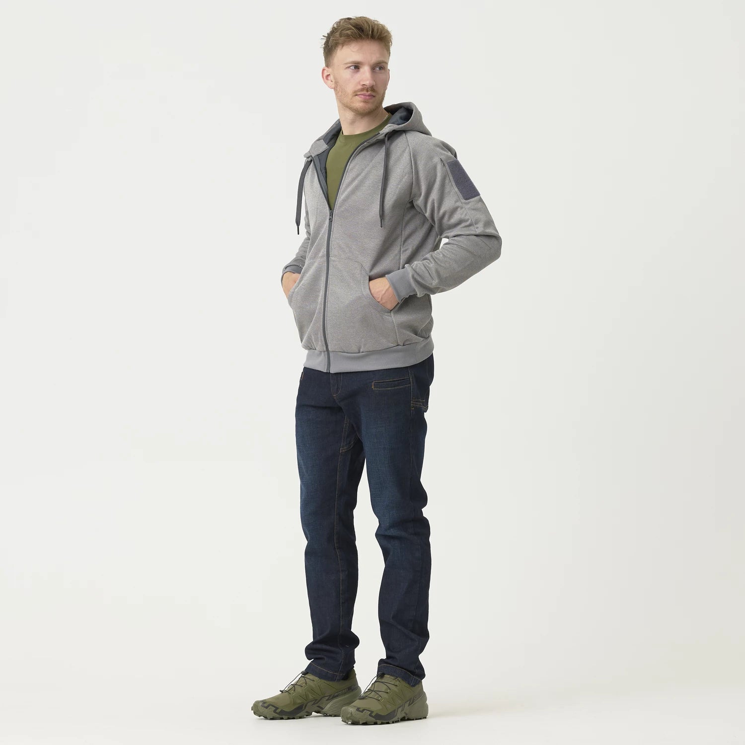 Helikon-Tex URBAN TACTICAL HOODIE mikina FullZip, Melange Black-Grey – detail 1