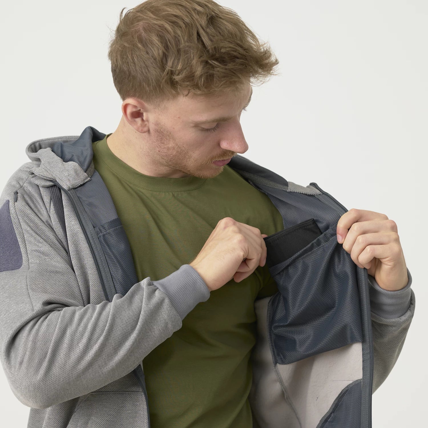 Helikon-Tex URBAN TACTICAL HOODIE mikina FullZip, Melange Black-Grey – detail 4