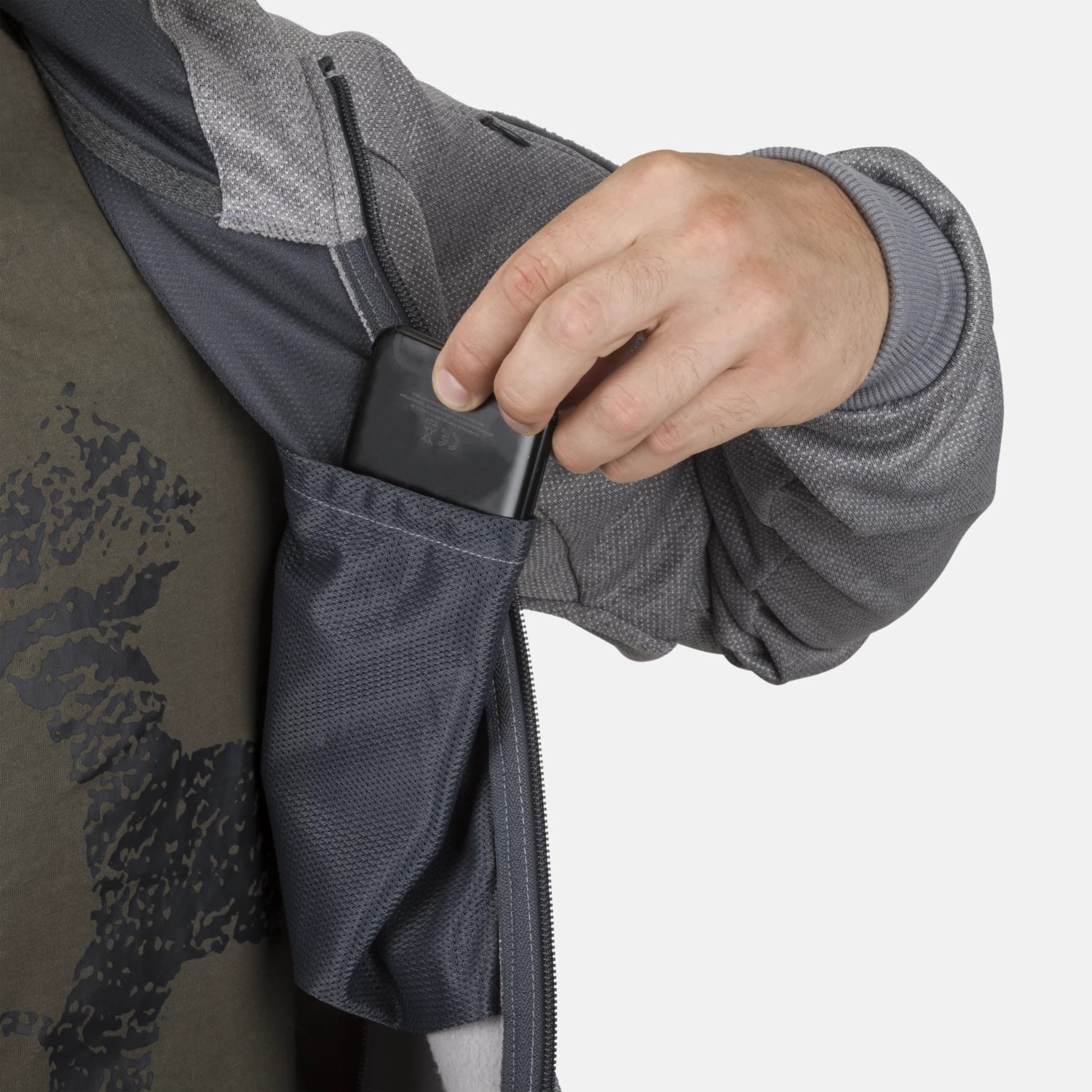 Helikon-Tex URBAN TACTICAL HOODIE mikina FullZip, Melange Black-Grey – detail 6