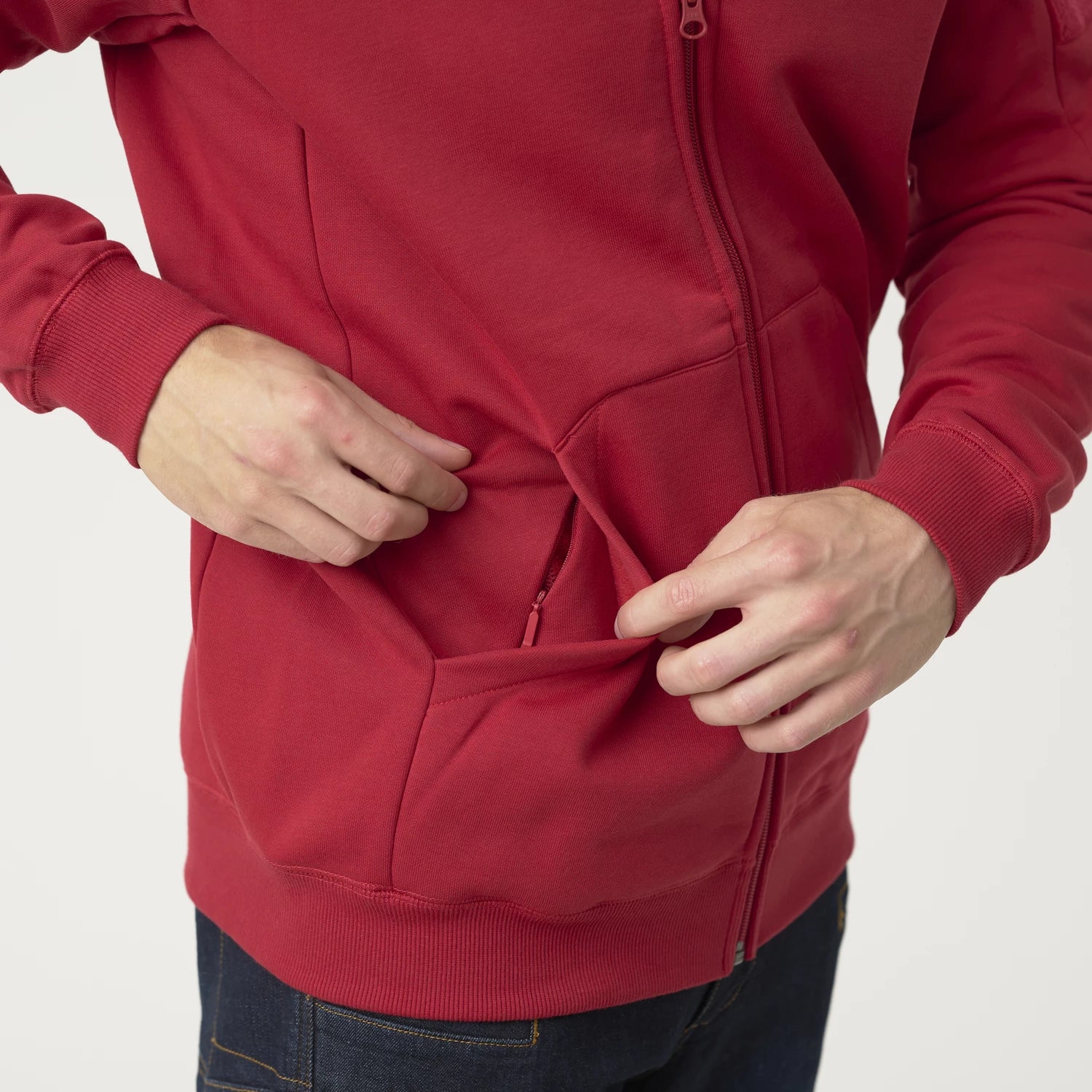 Helikon-Tex mestská mikina taktická FullZip, Red – detail 4