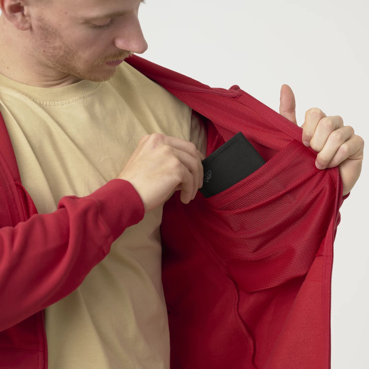 Helikon-Tex mestská mikina taktická FullZip, Red – detail 5