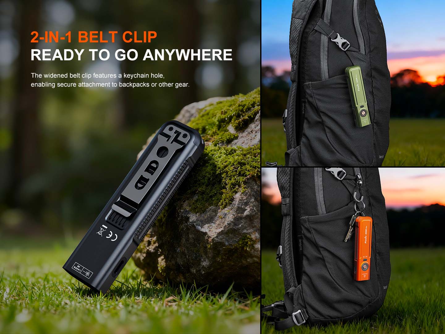 Fenix E06R PRO nabíjateľná EDC baterka, oranžová