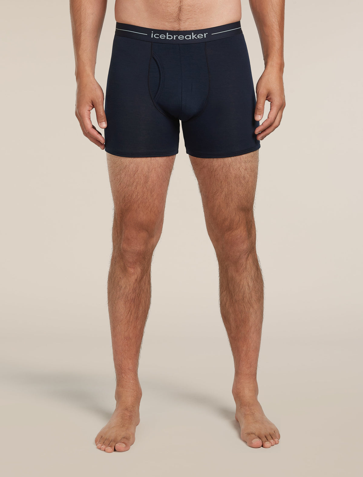 Icebreaker Anatomica pánske boxerky s otvorom, tmavomodrá