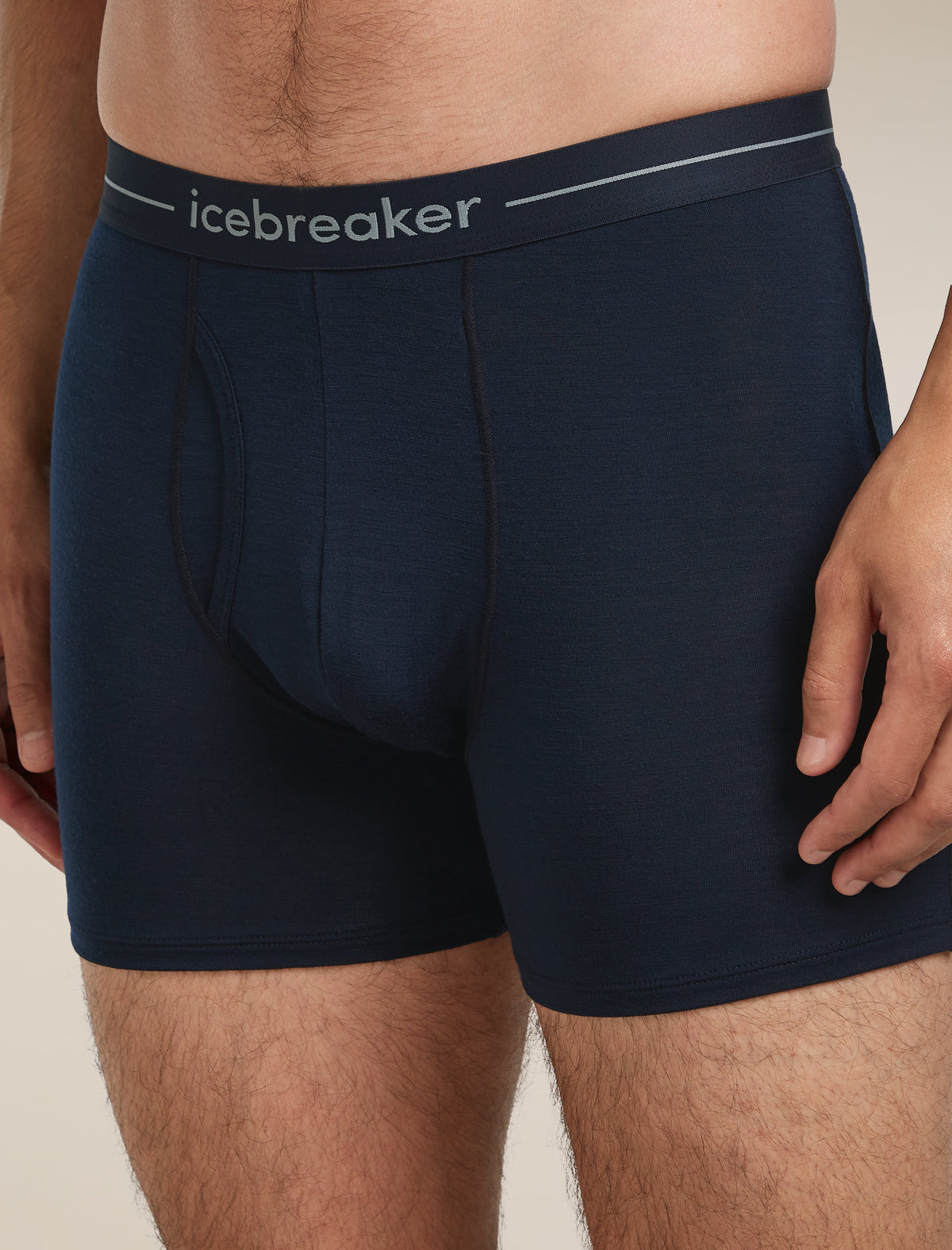 Icebreaker Anatomica pánske boxerky s otvorom, tmavomodrá