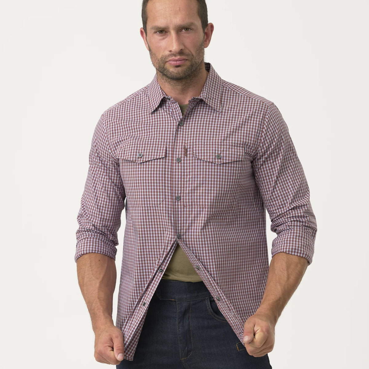 Helikon-Tex košeľa taktická na skryté nosenie Plaid, Ozark Blue – detail 7