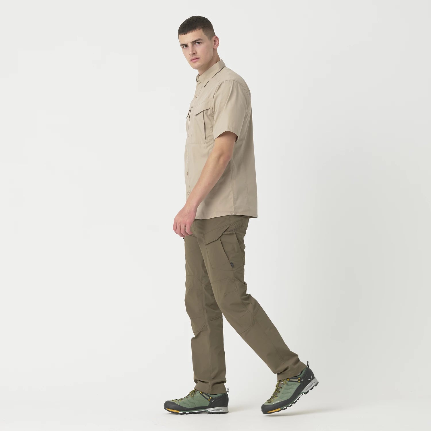 Helikon-Tex DEFENDER Mk2 košeľa s krátkym rukávom PolyCotton Ripstop, olivovo zelená – detail 1