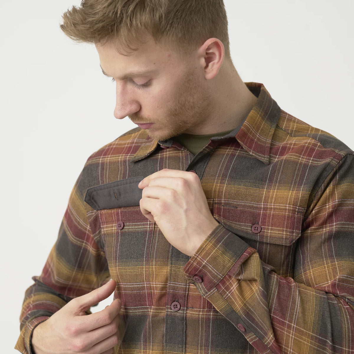 Helikon-Tex GreyMan košeľa Graphite Plaid – detail 5