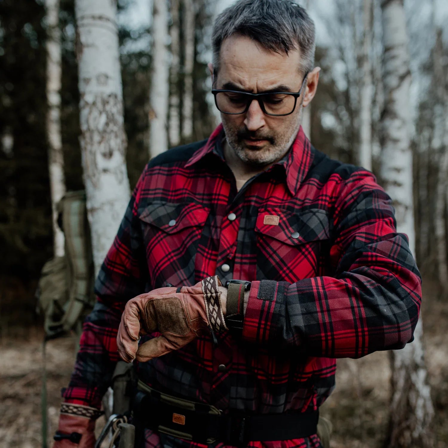 Helikon-Tex Warden zimná košeľa, Slate Crimson Plaid
