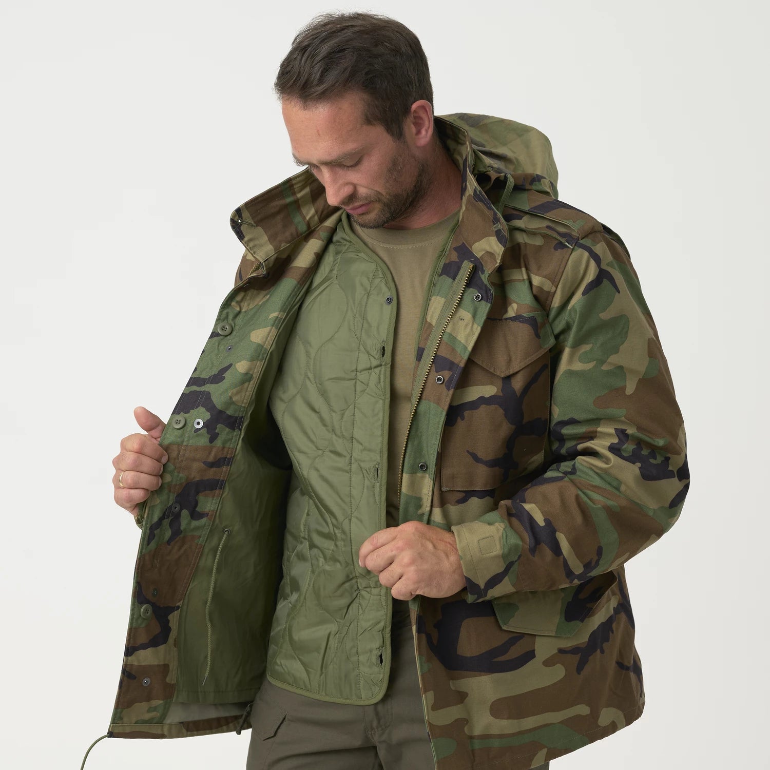 Helikon-Tex M65 bunda NyCo Sateen, US Woodland – detail 8