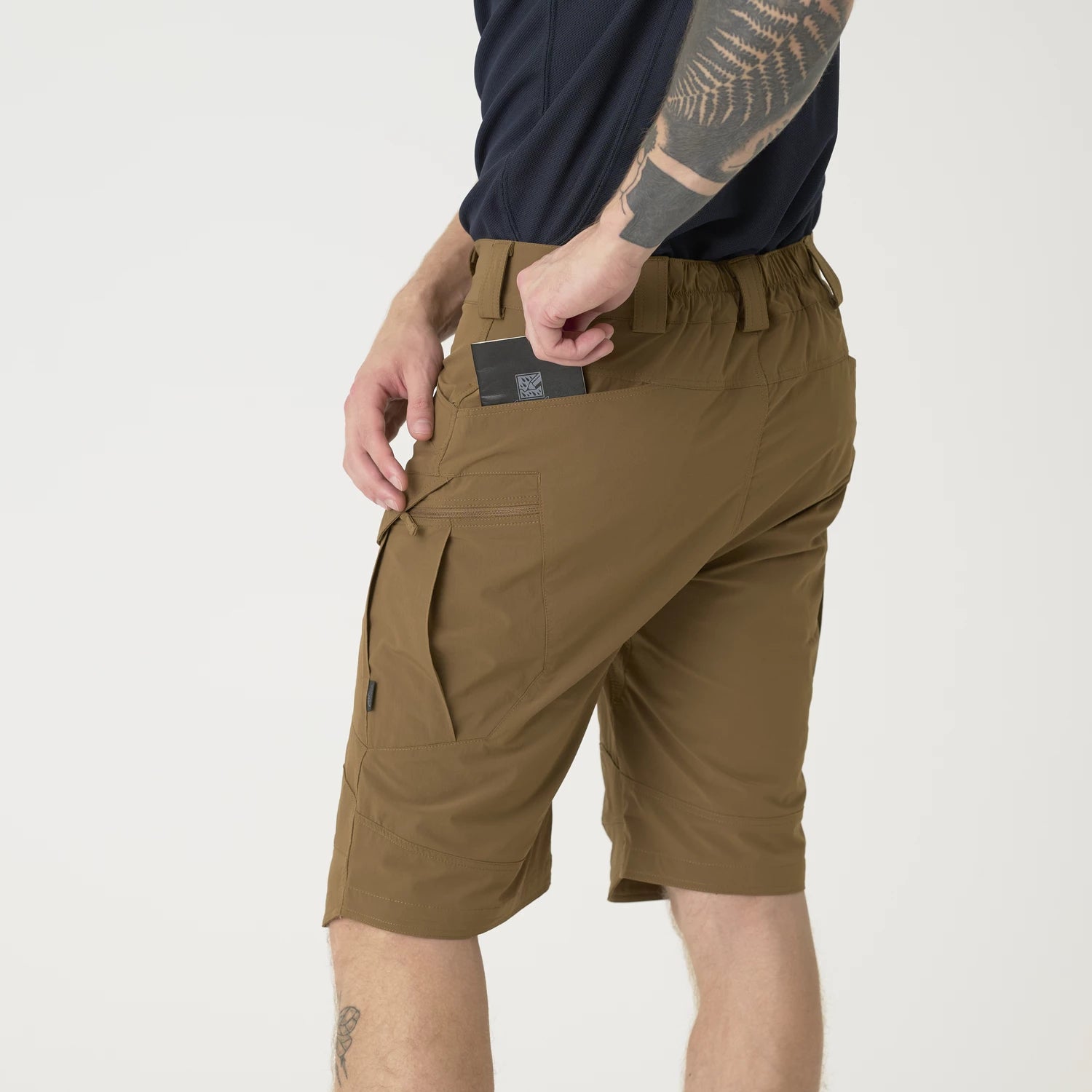 Helikon-Tex OTS 11" šortky VersaStrecth taktické outdoorové Versa Stretch Lite Strecth, Ash Grey / Black – detail 8